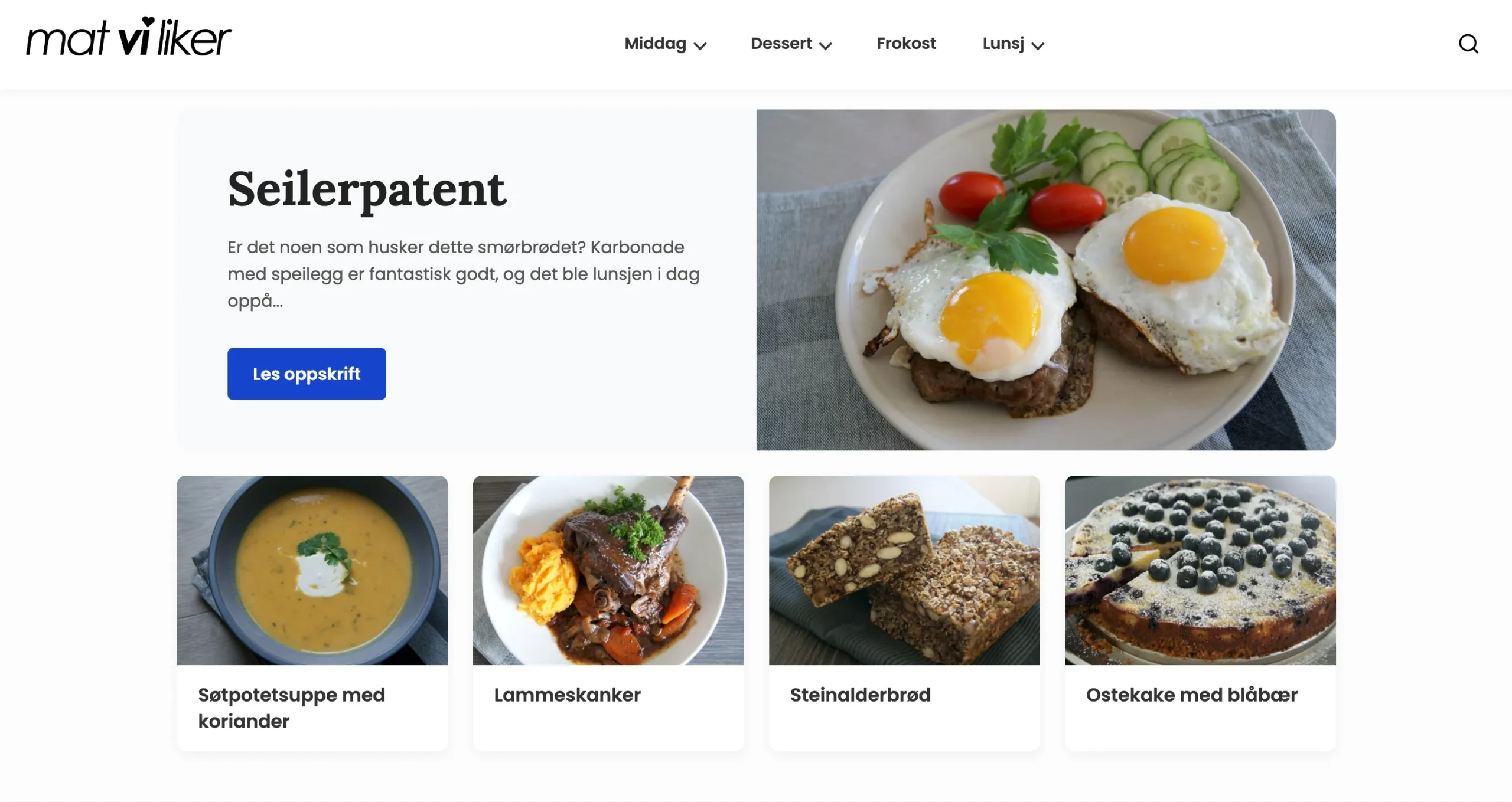 Nytt, moderne design av Mat Vi Liker